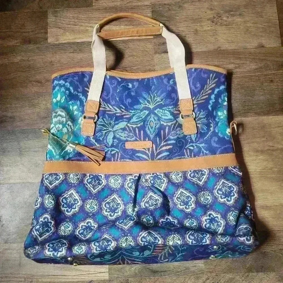 Dena Designs Women's Canvas Kumari North South Boho Weekend and Tote Bag 2-Piece - Picture 13 of 13